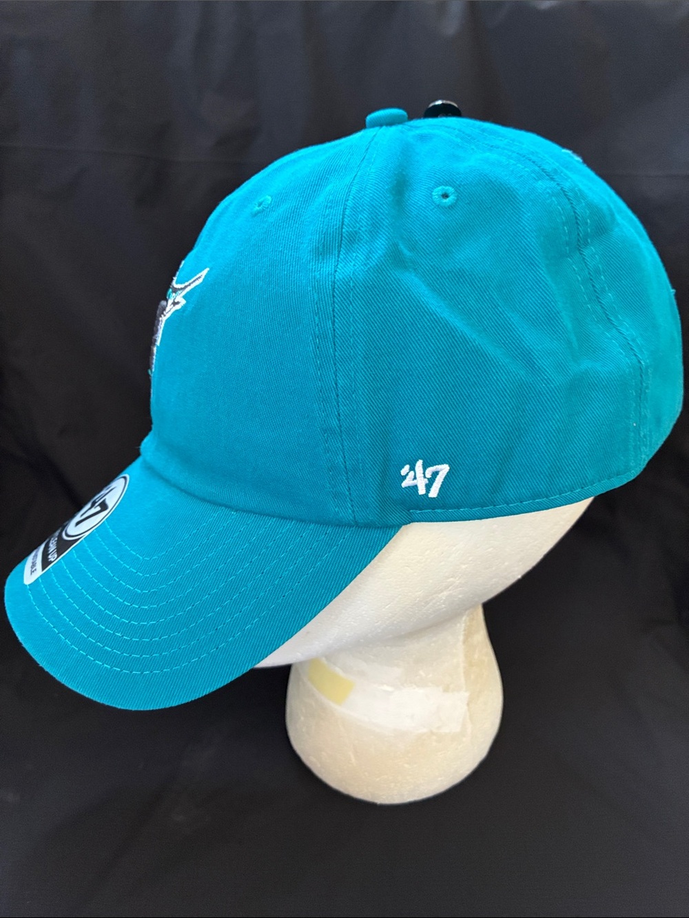 47 Miami Marlins Teal Logo Adjustable Cap - Picture 4 of 10